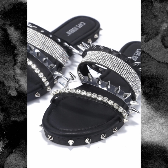 🖤Black Rhinestone Spike Sandals🖤 - Picture 2 of 4